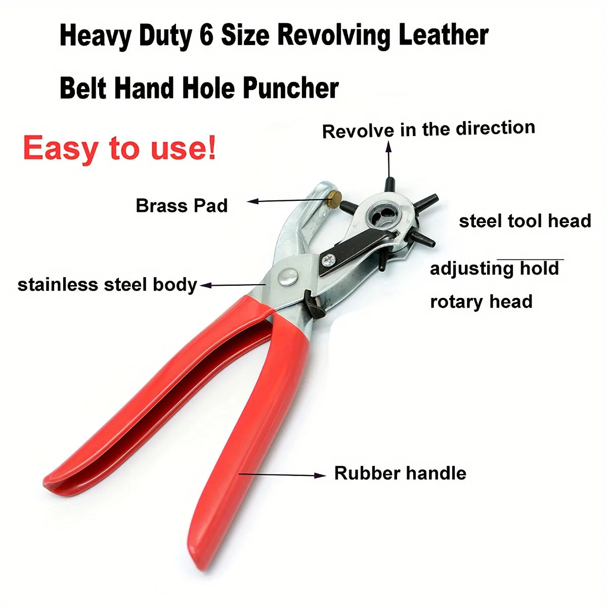 Leather Belt Hole Punch Plier Kit Hole Eyelet Puncher Sewing Machine Bag Watchband Strap Household Leathercraft Hand Tools Set