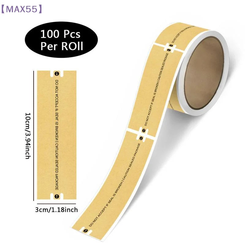 100Pcs/Roll Tamper-Proof Sealing Stickers Security Labels For Packages Mail Documents,3 X 10cm【MAX-55】