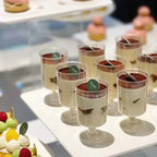 10/20/30pcs Disposable Dessert Cups Round Mouth Plastic Yogurt Mousse Cake For Birthday Party Appetizer Wedding Chocolate Cup