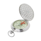 Multifunctional Pocket Watch Flip Open Survival Compass for Men Retro Hollow Out Pocket Watch Compass With Clasp Chain