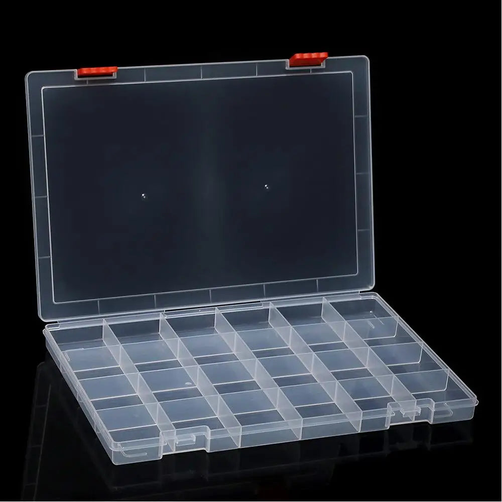 15/24/36/48 Grids Clear Box Thickened Transparent Plastic Jewelry Elastic Band Storage Box Display Organizer Tool Storage Case