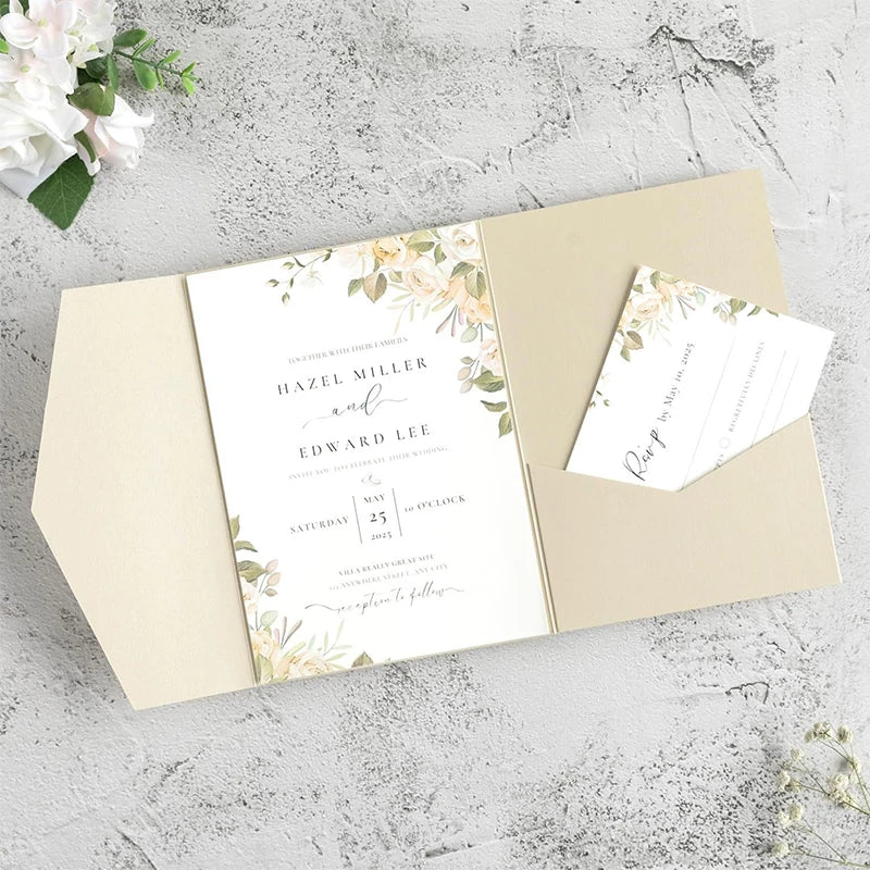 30pcs 18x13cm Green Envelopes for Wedding Invitation Small Business High-grade 250g Paper Stationery Supplies Storage Bag