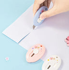 3 pcs Sakura Alloy Mini Portalble Utility Knife DIY Cutter Letter Envelope Opener Mail Knife Pocket School Office Supplies