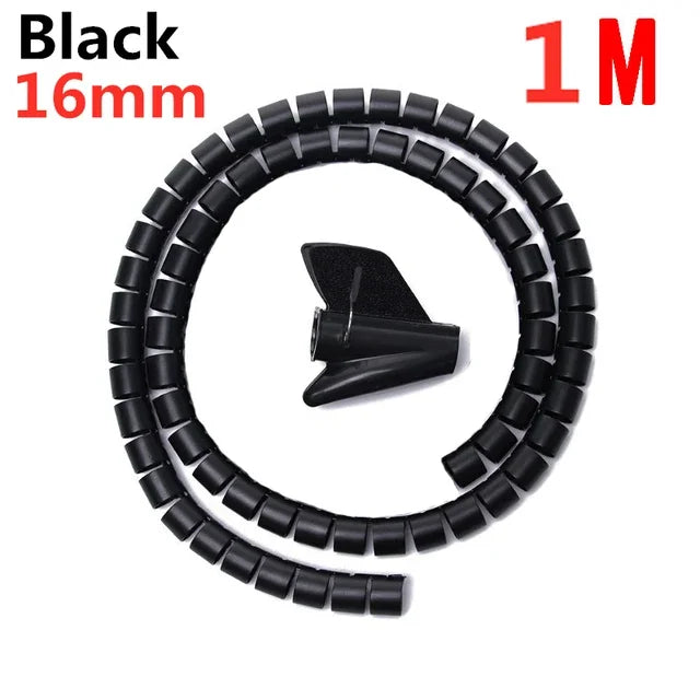 Cable Tube Sleeve Flexible Cord Bundler Wire Wrap Cable Management System Desk Wire Organizer for Office Home TV PC Computer