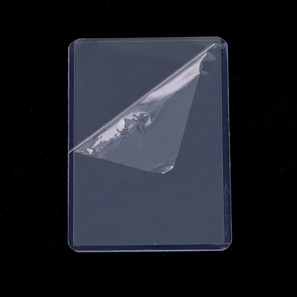 50/1Pcs Transparent Card Sleeve with Protective Film Clear Card Holder Idol Photo Game Baseball Card Holders Cover 35PT 3"x4"