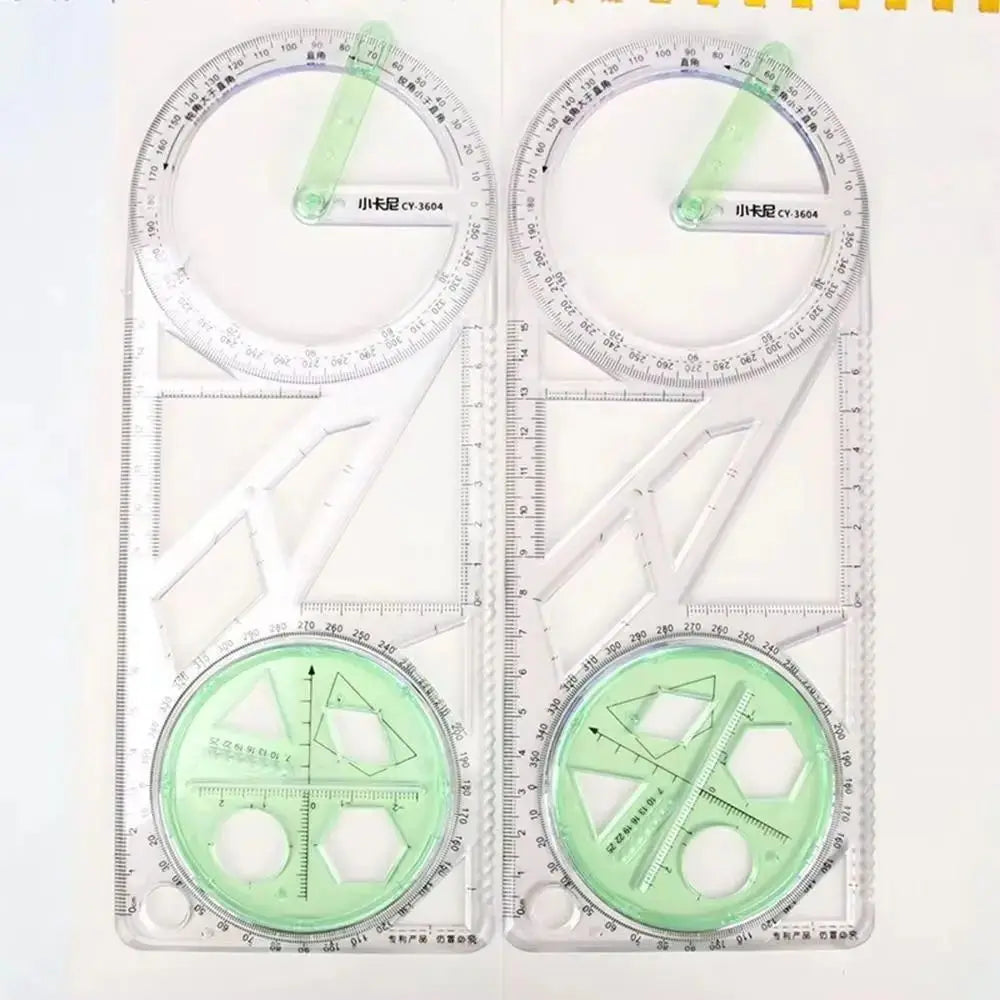 Rotary Multi-function Geometric Drawing Ruler Protractor Learning Measuring Tool Creative Stationery Gift School Office Supplies
