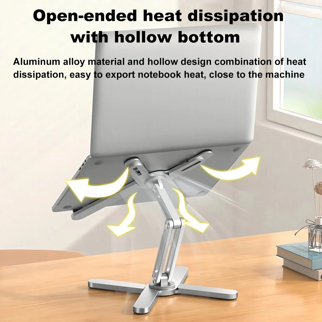 Foldable Laptop Stand 360°Rotation Notebook Table Holder Aluminum Alloy Portable Book Tablet Bracket Open-ended Heat Dissipation