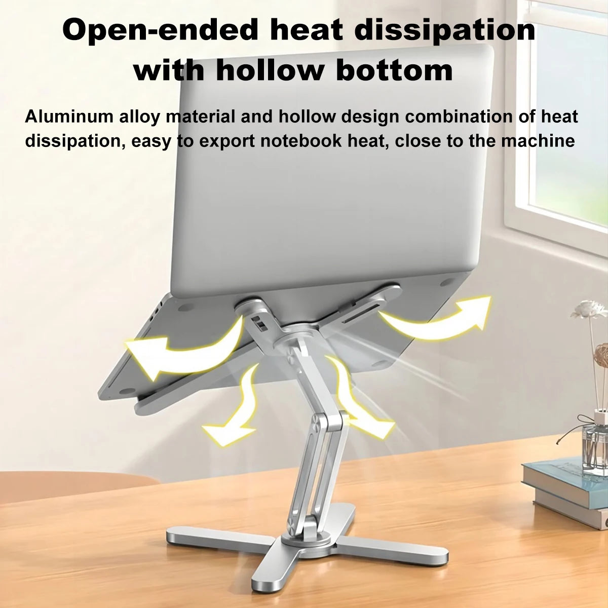 Foldable Laptop Stand 360°Rotation Notebook Table Holder Aluminum Alloy Portable Book Tablet Bracket Open-ended Heat Dissipation