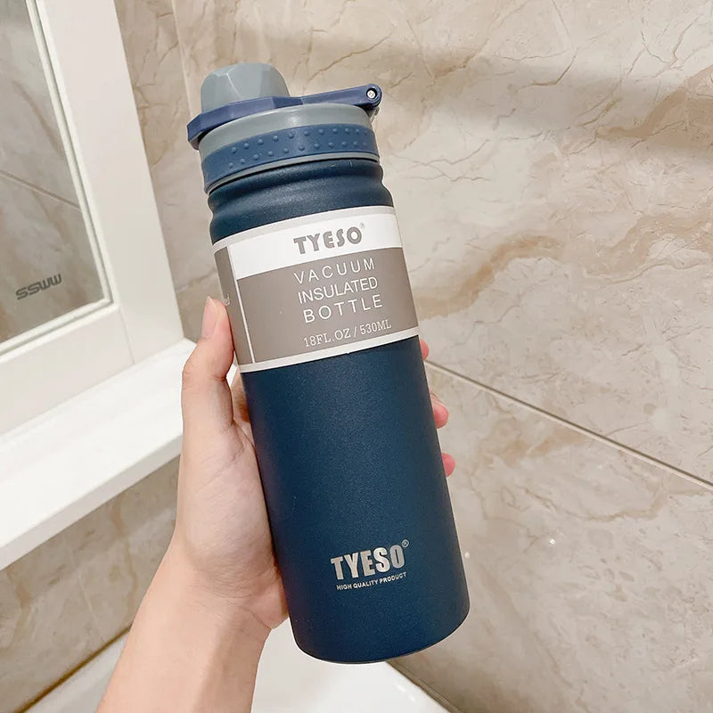 TYESO 600/750ML Thermos Bottle Stainless Steel Vacuum Flask Travel Cup Insulated Water Bottle Sport Thermal Mug Hot & Cold Mug
