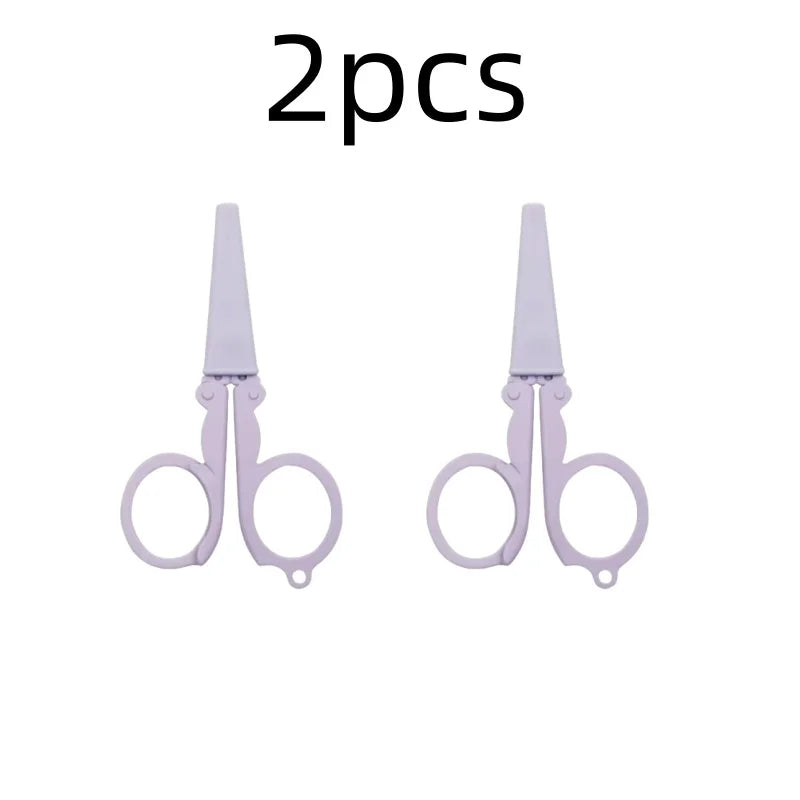 Cute Foldable Scissors Mini Morandi Paper Cutter Knife Portable Envelopes Opener DIY Handmade Art Tools School Office Supplies