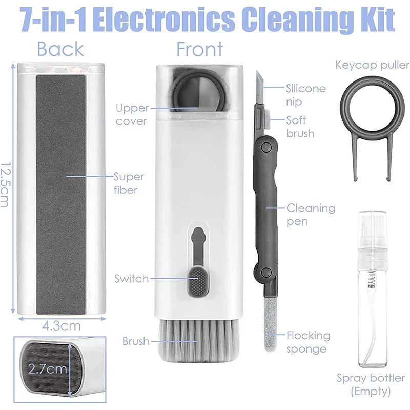 7-in-1 Multifunctional Cleaning Kit Laptop Keyboard Cleaning Brush Mobile Phone Screen Cleaning Bluetooth Headset Cleaning Pen