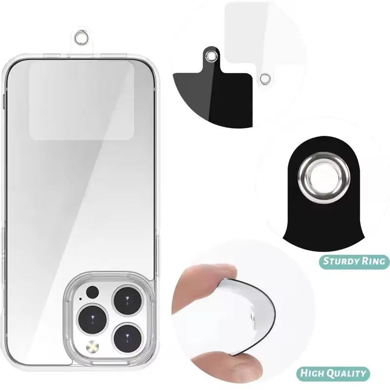 10/5/1Pcs Universal Tpu Mobile Phone Anti-lost Lanyard Card Gasket Nylon Detachable Phone Hanging PLR Strap Patch Tether Pad