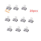 5-30Pcs Binder Clips File Metal Paper Clips Silvery Paper Clip Clamp 15/19/32/40/50mm Stationery Clip Office School Supplies