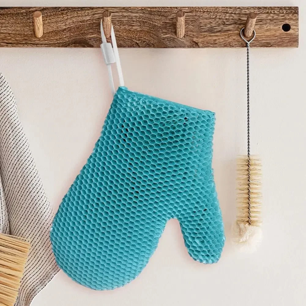 New Honeycomb TPU Exfoliating Shower Glove - Quick-Drying Body Scrubber Sponge for Bathroom