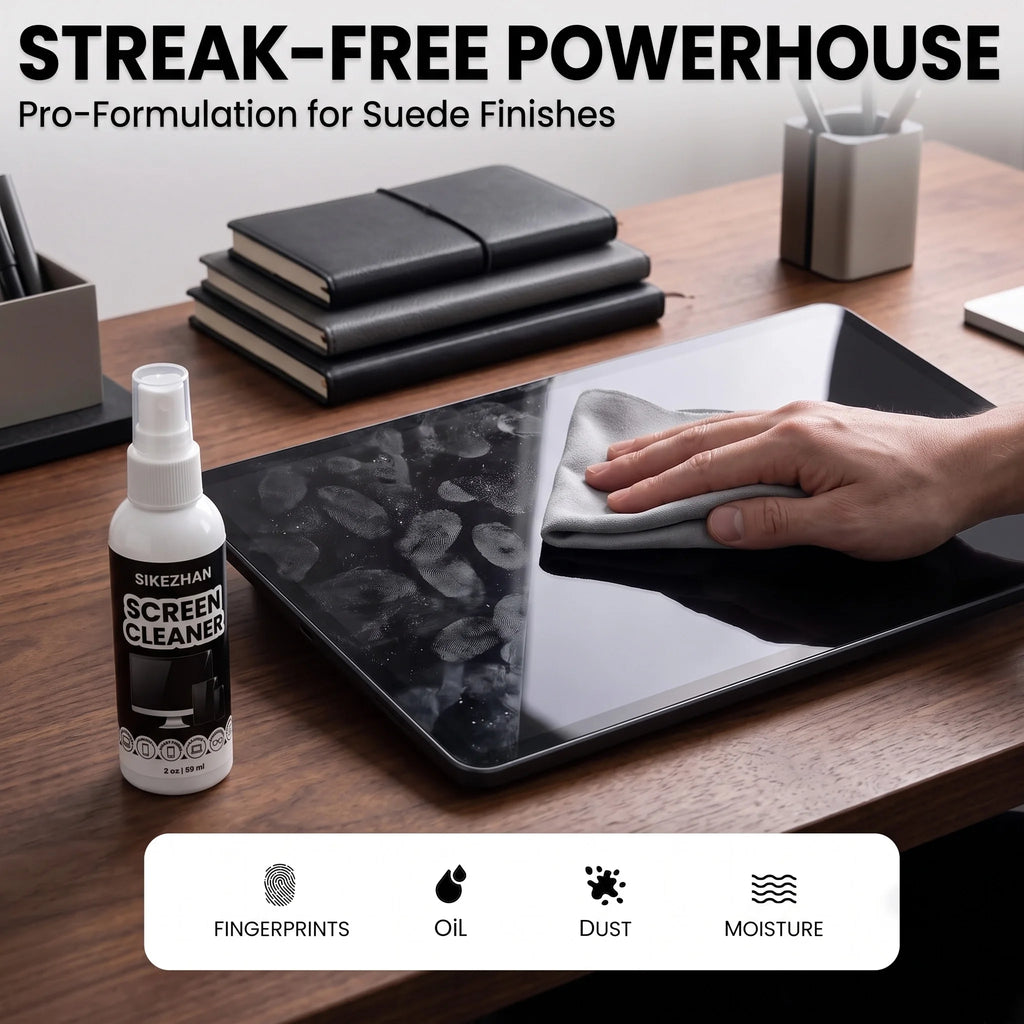 Screen Cleaner Kit Spray with Microfiber Polishing Cloth Streak Free Cleaning Solution for MacBook iPad Laptop TV Display