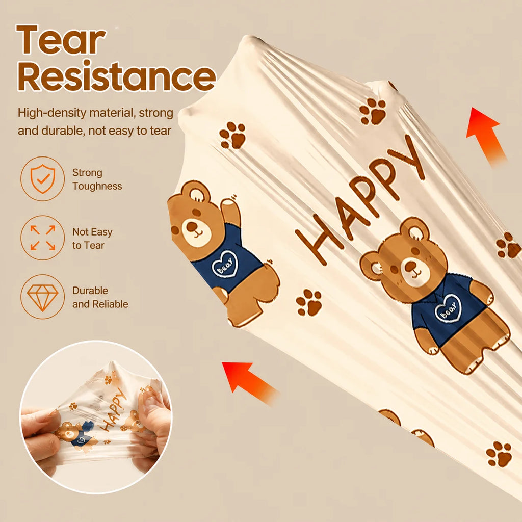 45x45cm 50Pcs Printed Tear-Free Drawstring Trash Bags Disposable Garbage Bags