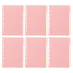 6Sets Colorful Plastic Binder Dividers with Tabs for Loose Leaf Notebooks Lever Arch Files Office School Home Organization