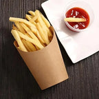 25/50PCS Disposable Slanted Mouth Paper Cups Suitable  Waffle Biscuit Handheld French Fry Cups Disposable Thick Kraft Paper Cups