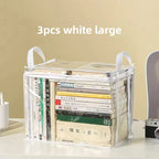 Foldable book box student dormitory classroom book organizer transparent waterproof household book organizing storage box
