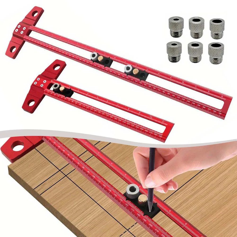 1pc T Type Woodworking Scriber Ruler 90 Degree Line Gauge Scriber T-Square Ruler For Assembling Wooden Boxe Cabinets Photo Frame