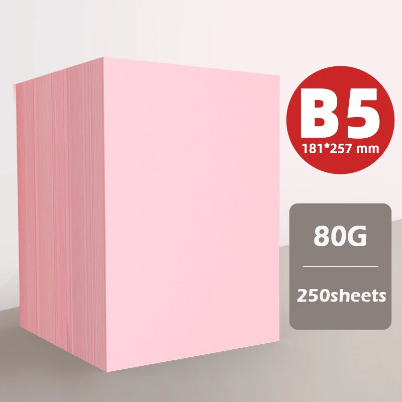 Pink Copy Paper Ppink A4 Paper B5 Printing Paper A5 Color 80G Thickened 140g Gram A3 Color Paper 160G For Handmade Name Brand