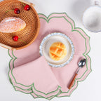 4PCS Cotton Napkins With Wavy Edge Embroidery Suitable for Dinner Wedding Hotel Christmas