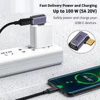 NNBILI USB4.0 40Gbps OTG type C 90 degree 100W 5A USB C to Type C Fast Charging Converter USB C Data Adapter For Macbook 8K60HZ