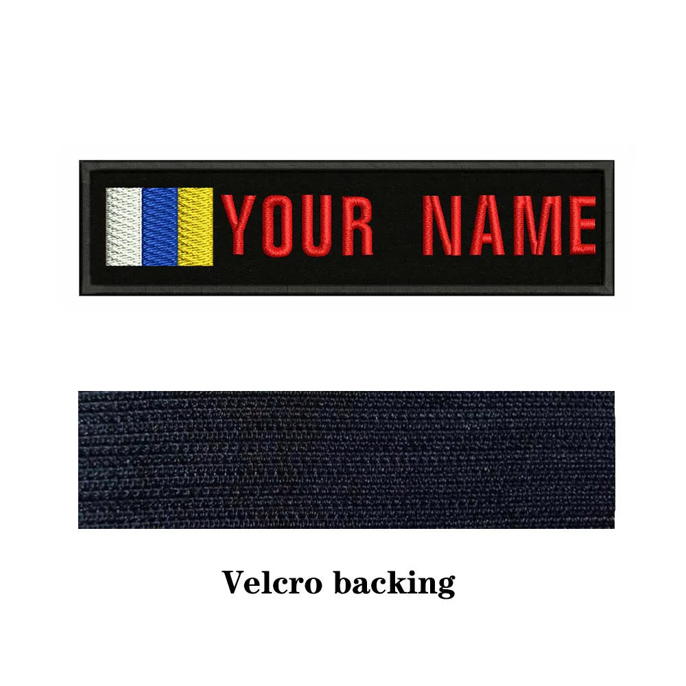 Canary Islands Flag 10X2.5cm Embroidery Custom Name Text Patch Stripes Badge Iron On Or  Patches