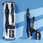 Metal Zinc Alloy Compasses Set,2B Pencil,Drawing Gauge,Removable Pencil,With Sharpener,Student Products 2218