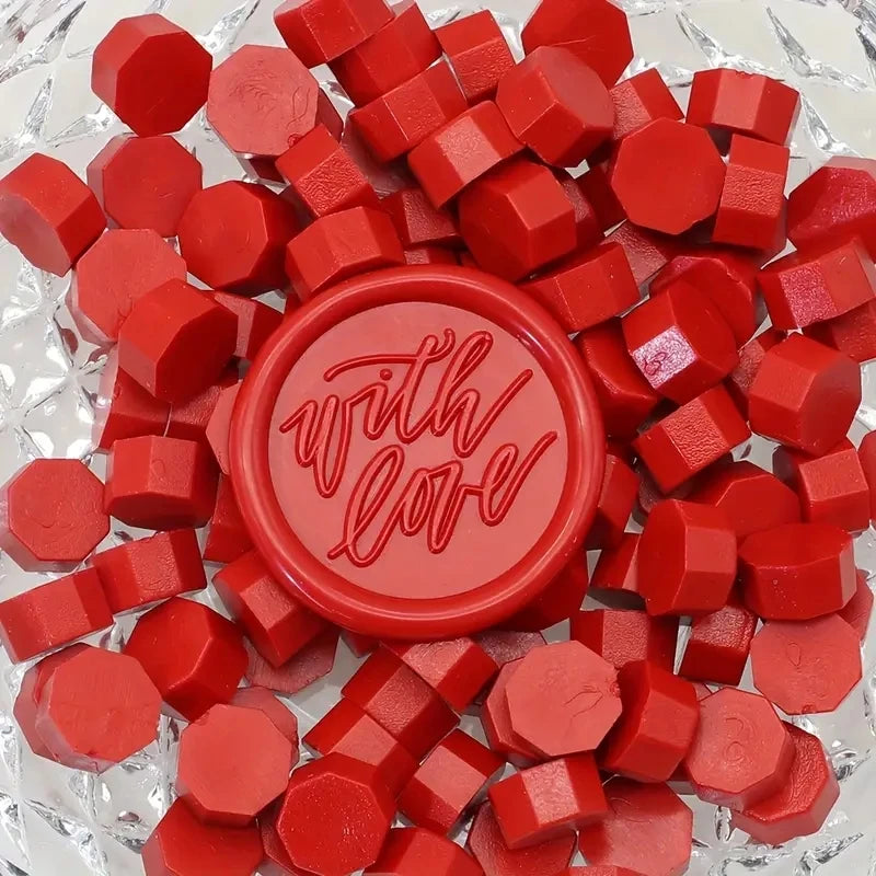 100pcs/bag Octagonal Sealing Wax Beads for Wax Stamps is Suitable for Wedding Invitations, Envelope Cards, Christmas Gift