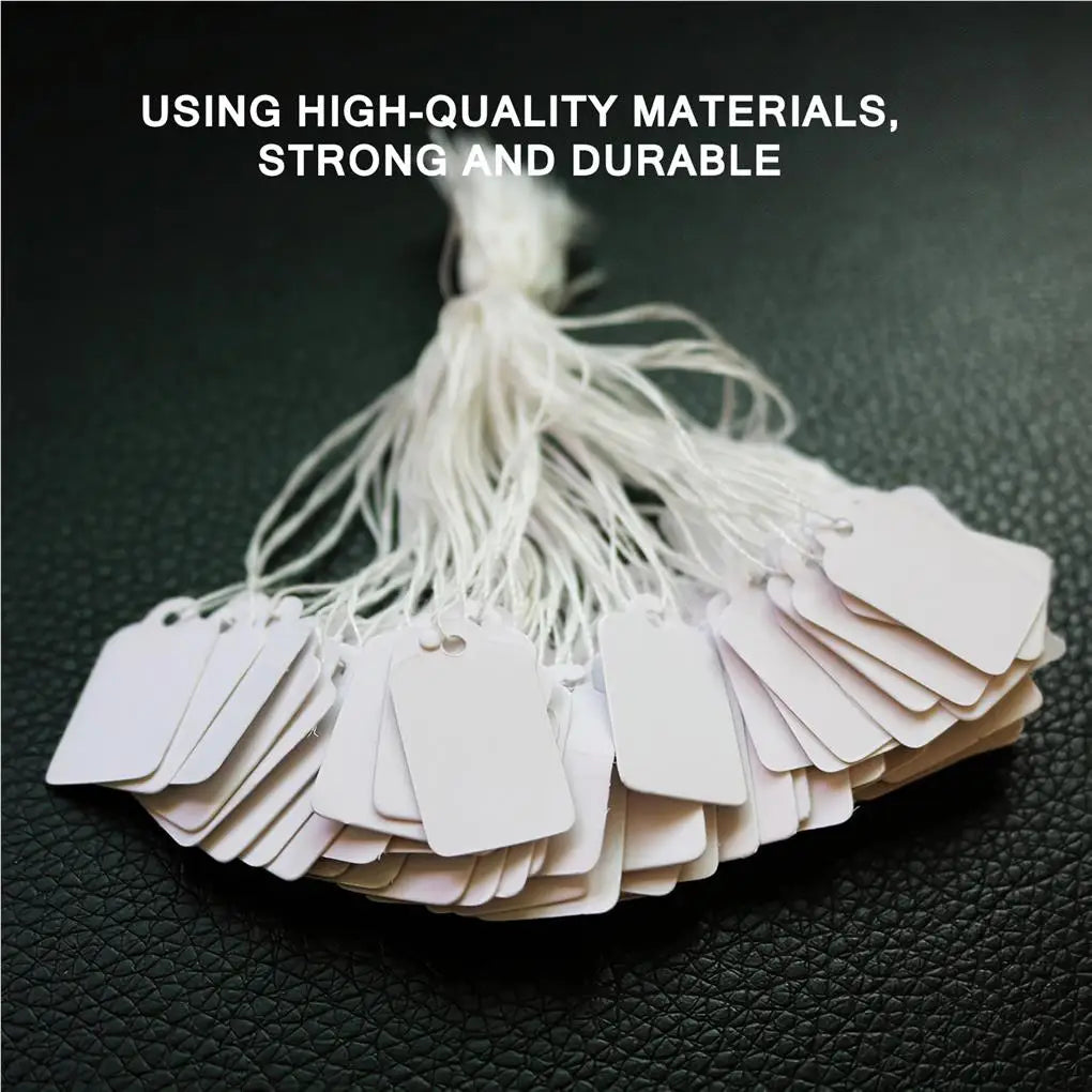 500Pcs/lot Jewelry Price Label with Cotton String Commodity Price Tag Shop Price Card DIY Gold Silver Blank Price Display Card
