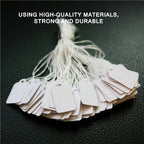 500Pcs/lot Jewelry Price Label with Cotton String Commodity Price Tag Shop Price Card DIY Gold Silver Blank Price Display Card