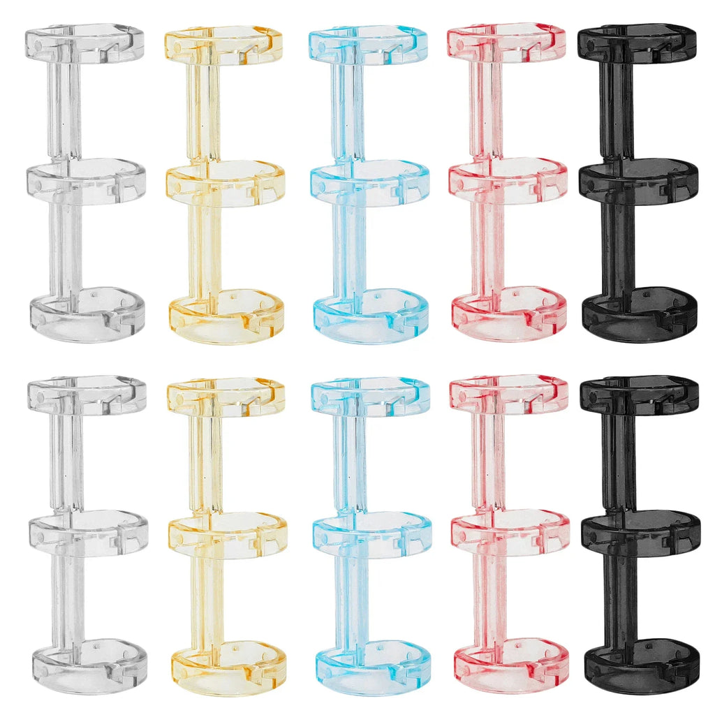 Loose Leaf Binders 5 Colors 3-hole Book Rings Translucent Binding Spines Combs Snap Split for DIY Diary Scrapbook School Supply