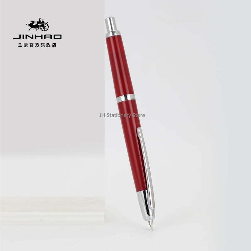 JINHAO 20 Press Fountain Pen Retractable EF/F Nib Plastic With Clip School Supplies PK 10 A1 Stationery Writing Ink Converter
