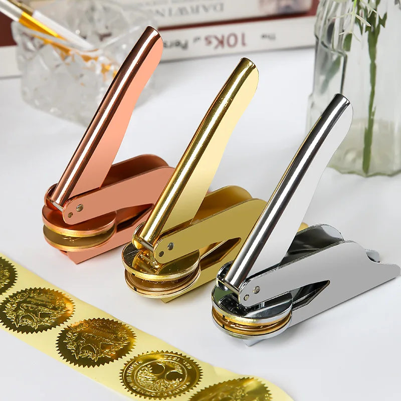 Customized Embosser Stamp Private Logo Customization Library Book Invitation Wedding Embossing Stamp Company Paper Leather Seals