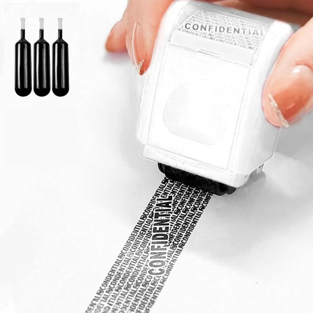 Leakproof Identity Theft Protection Roller Stamp Roller Stamp Portable Identity Stamp Roller Ink Refill Hide ID