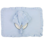 1 Pcs 100% Linen Napkins Wedding Dinner Solid Color Flounce Placemats Ruffle Edge Classical Custom Home Table Napkin