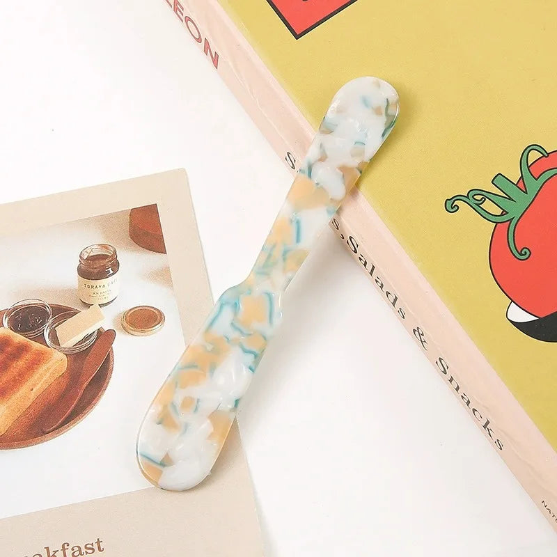 Acrylic Ice Cream Spoon Unbreakable Unique Pattern Tableware Spoon Cake Ice Cream Spoon Butter Cutter