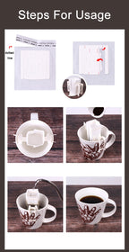 50pcs Coffee Filter Paper Bags Disposable Drip Coffee Bag Portafilter Hanging Ear Espresso Coffee Accessories Tea Tool