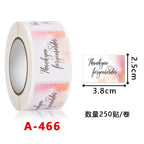 250Pcs Rectangle Thank You for Your Order Stickers Labels for Small Business Decor Sticker Stationery Supply 2.5*3.8cm