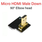 Ribbon FPV HDMI-Compatible Connector Flexible Flat Cable Raspberry Pi 4 Micro HDMI to HDMI/Mini HDMI Female 90 Degree FFC 20pin