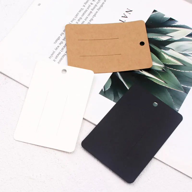 50pcs 7*10cm Barrettes Hairpins Packing Cards Kraft Paper Card For Hair Accessories Display Card Hair Clip Packaging Price Tags
