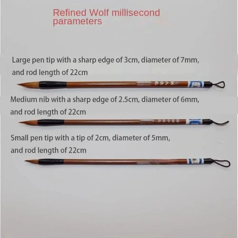 10PCS Traditional Chinese Writing Brush White Clouds Writing Pen Calligraphy Supplies Bamboo Wolf's Hair Writing Brush