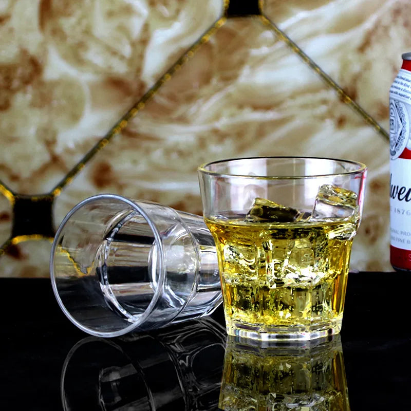 Acrylic Plastic Beer Mug PC Anti-fall Water Cup Heat-resistant Wine Glass Transparent Octagonal Cups KTV Bar Kitchen Restaurant