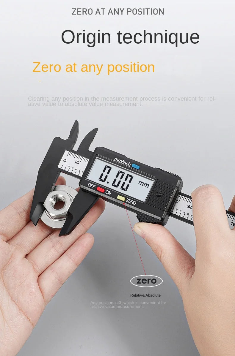 150mm 100mm Electronic Digital Caliper Carbon Fiber Dial Vernier Caliper Gauge Micrometer Measuring Tool Digital Ruler