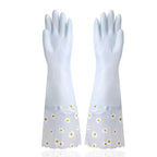 Waterproof Rubber Latex Velvet Gloves, Durable, Cleaning, Washing Clothes, Household, Kitchen, Winter
