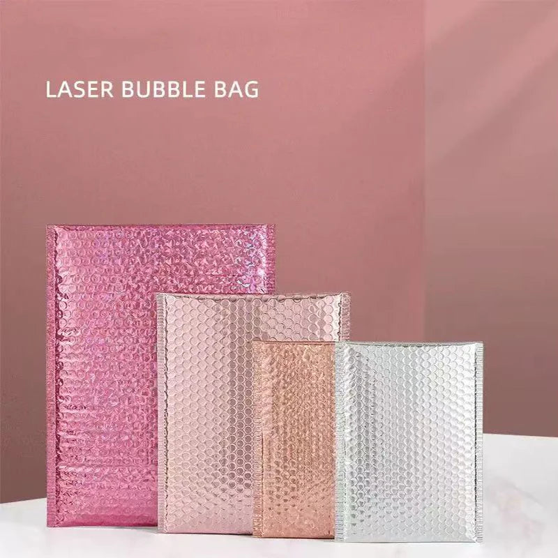 30Pcs/Pack Holographic Bubble Mailers Padded Envelopes Waterproof Shipping Bags,Self Sealing Thicken Envelopes for Mailing