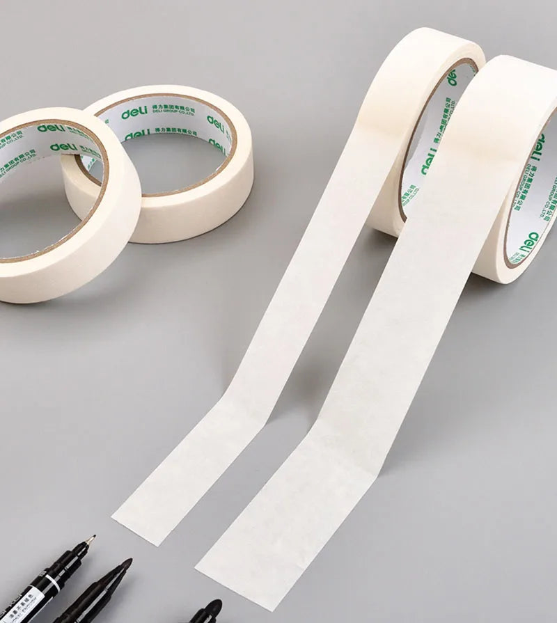 Masking Tape White Color  Sealing Self Adhesive Tape Car Painting Shelter Decoration Paper Tape Waterproof 20m / roll