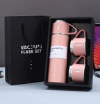 One Cup Three Lid Thermos Cup Set 304 Stainless Steel Handle Lid Gift Cup Men's And Women's Portable Gift Box Set