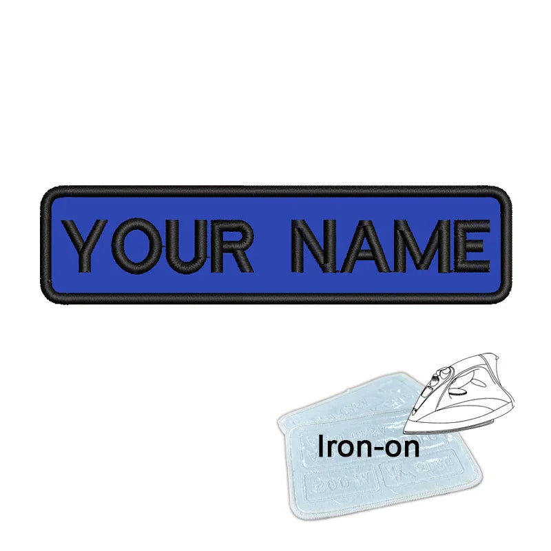 1PC 10cmX2.5cm Custom Personalized Name Embroidered Patch Number Stripes Badge Tags Armband Iron On Backing Hook & Loop Backing